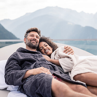 Couple on lawn in Luxury Hotel in Ziller Valley STOCK resort