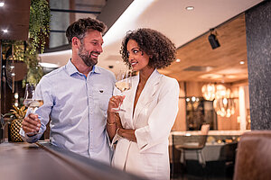 Couple drinking Stock wine in STOCK Resort