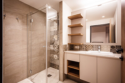 Team Lodge Badezimmer vom STOCK resort
