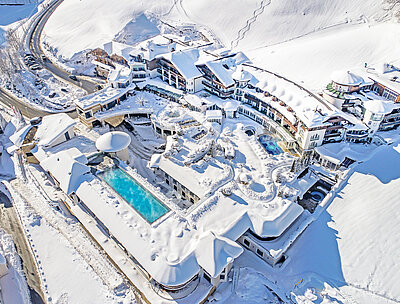 Exterior view in winter of 5-Star Hotel STOCK resort