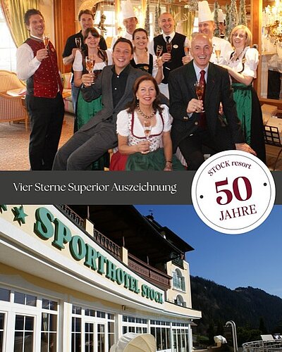 Im Jahr 2008 wird das Sporthotel STOCK mit der 4-Sterne-Superior-Auszeichnung geehrt – ein besonderer Meilenstein in unserer Geschichte.