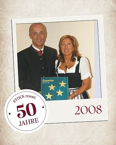 Im Jahr 2008 wird das Sporthotel STOCK mit der 4-Sterne-Superior-Auszeichnung geehrt – ein besonderer Meilenstein in unserer Geschichte.