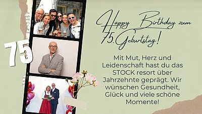Auf 75 Jahre voller Leben – und auf all die schönen Kapitel, die noch geschrieben werden️ #happybirthay #wirfeierndich #75jahrejosefstock #stockresort